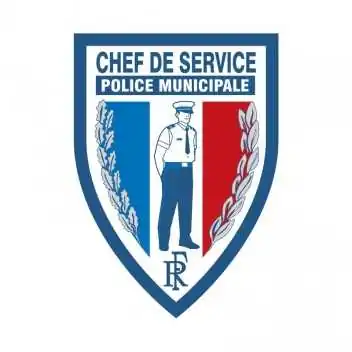 Ecusson plastifié en relief 65 x 90 mm Police Municipale Chef de Service