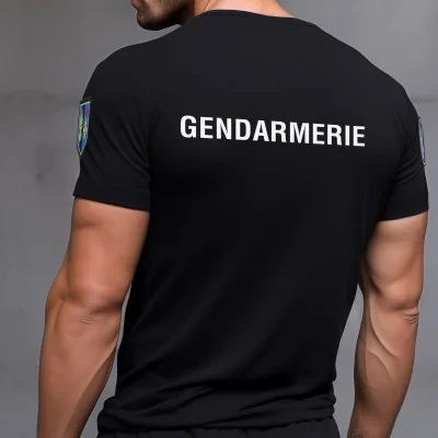 T-Shirt Piqué Gendarmerie Dep Cooldry 180gm² Noir *